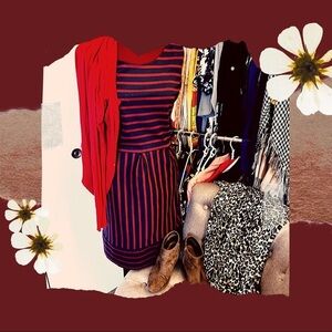 Merona Red and Navy Stripped Dress